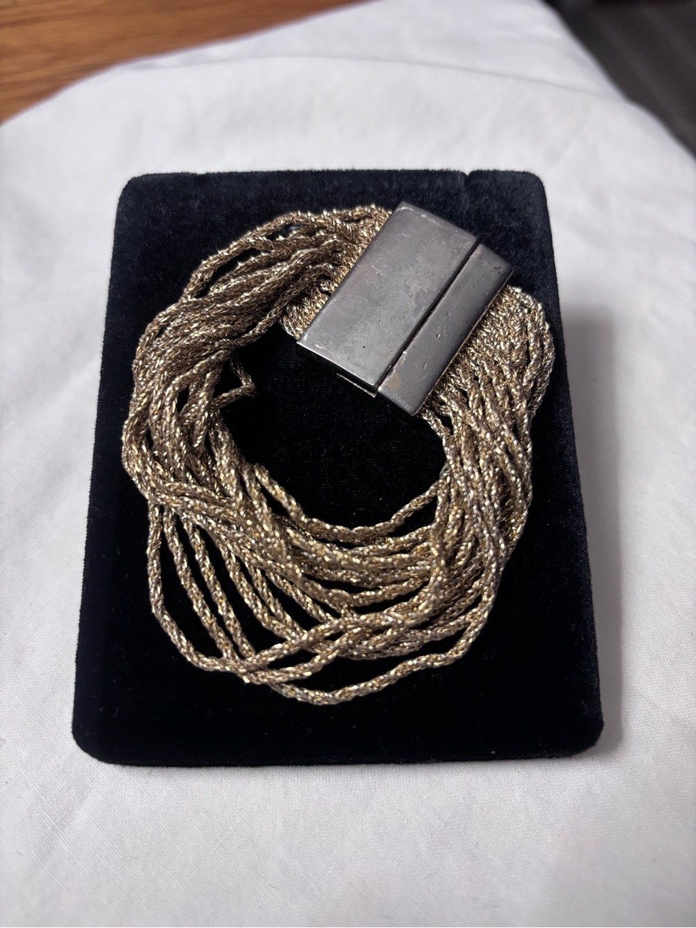 Gold Multi-Strand Braided Bracelet with Magnetic Clasp